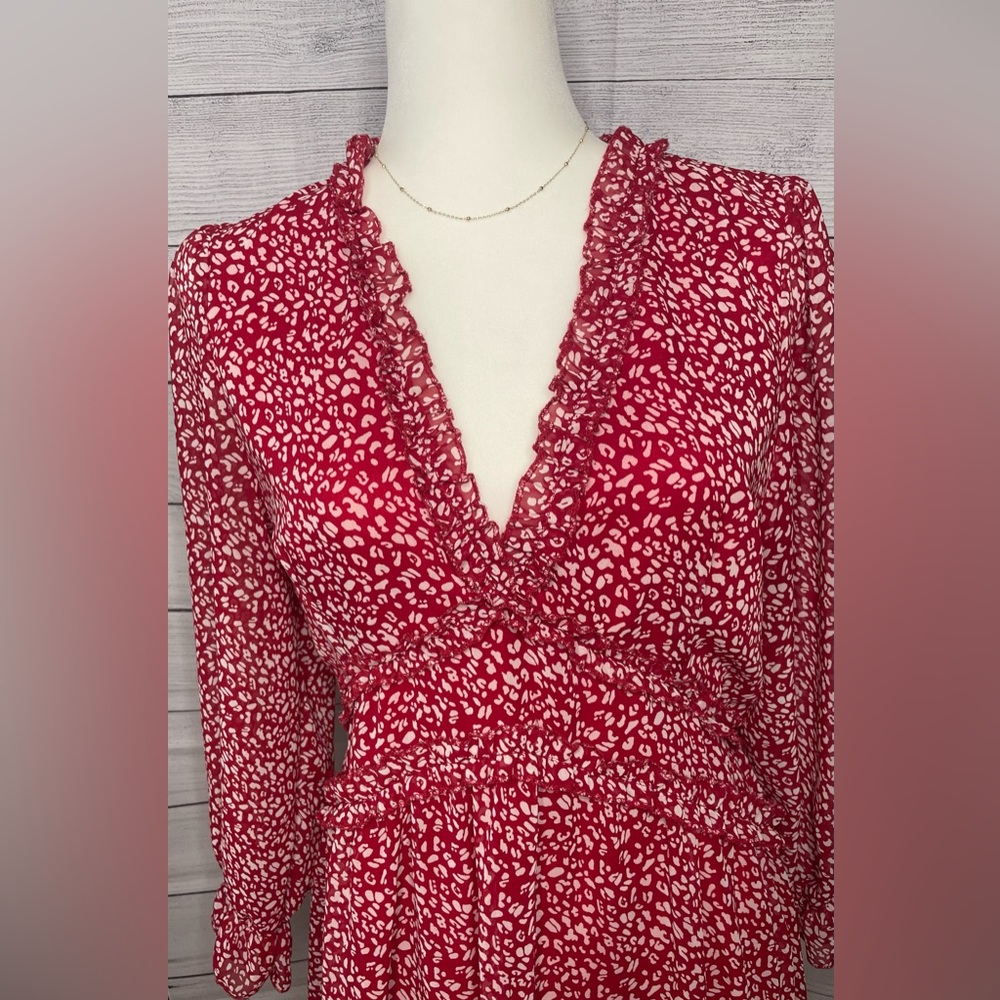 Long sleeved red dress - Picture 3 of 6